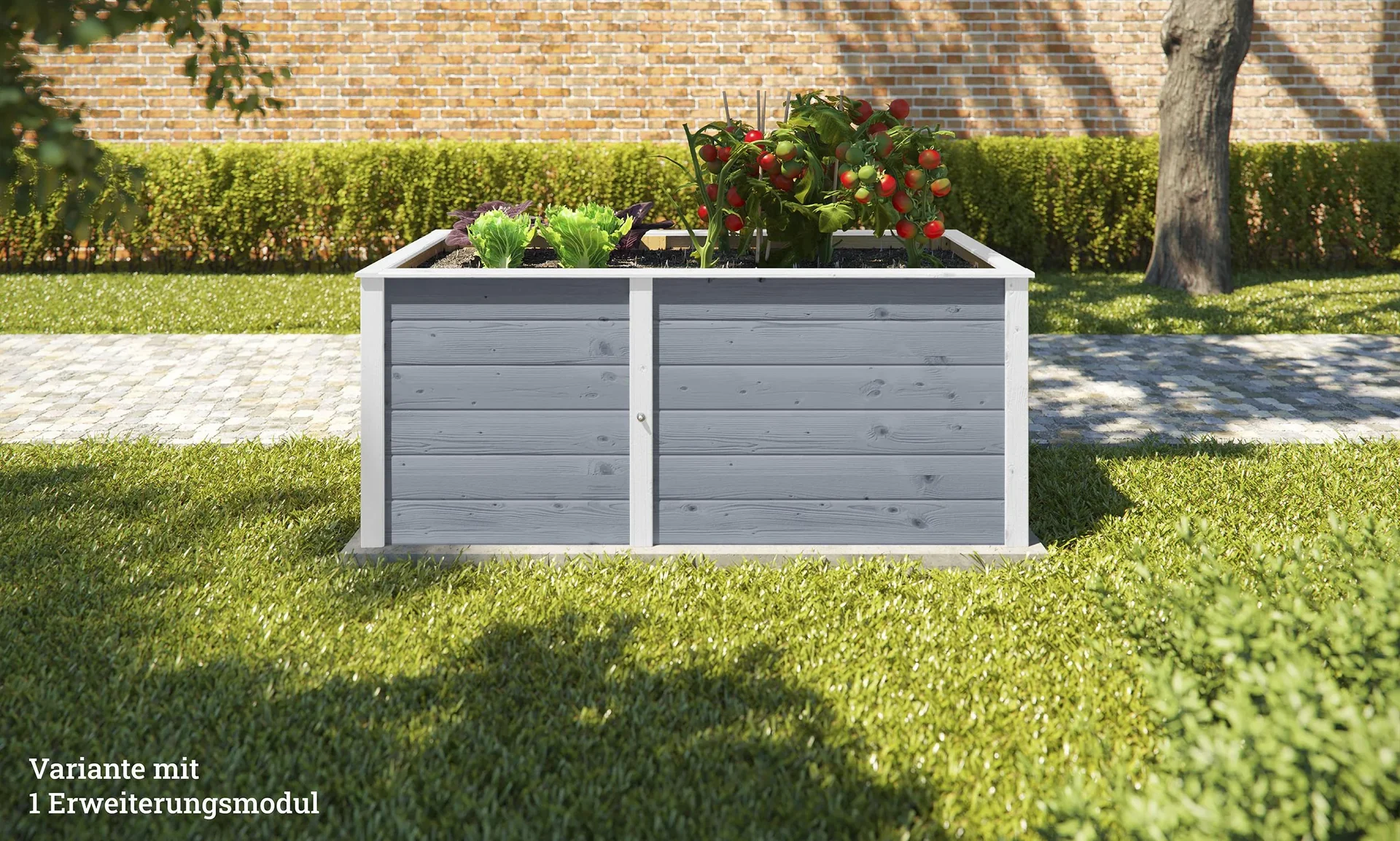 Ergänzungssatz Hochbeet Modular, Wandstärke 21 mm, grau, 67 cm - 6