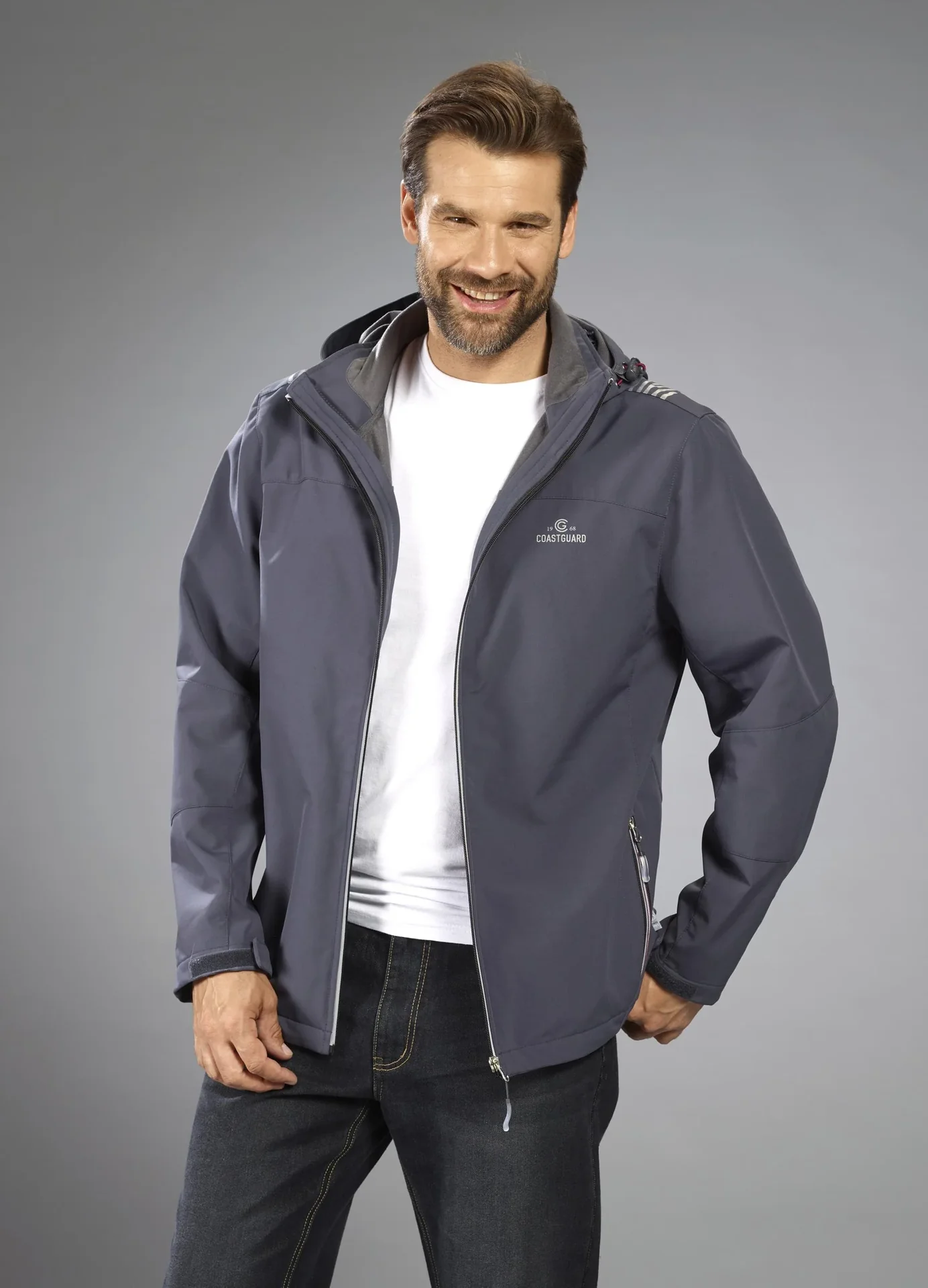 Softshelljacke 2 in 1, mit rausnehmbarer Innenjacke, Frabe grau/bordeaux, Gr.M - 2