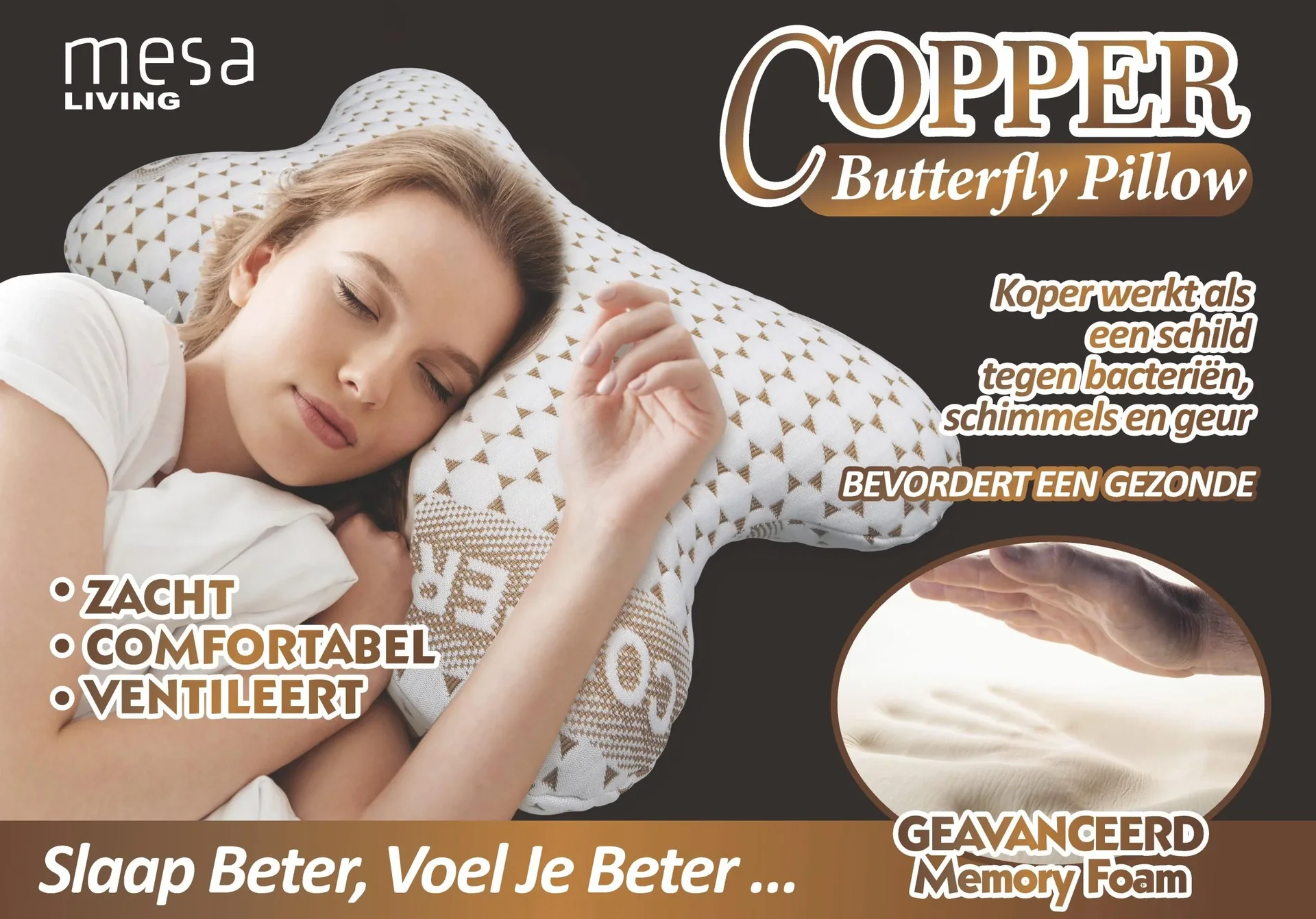 Schmetterlingskissen Memory-Schaum mit Kupferionen - 1