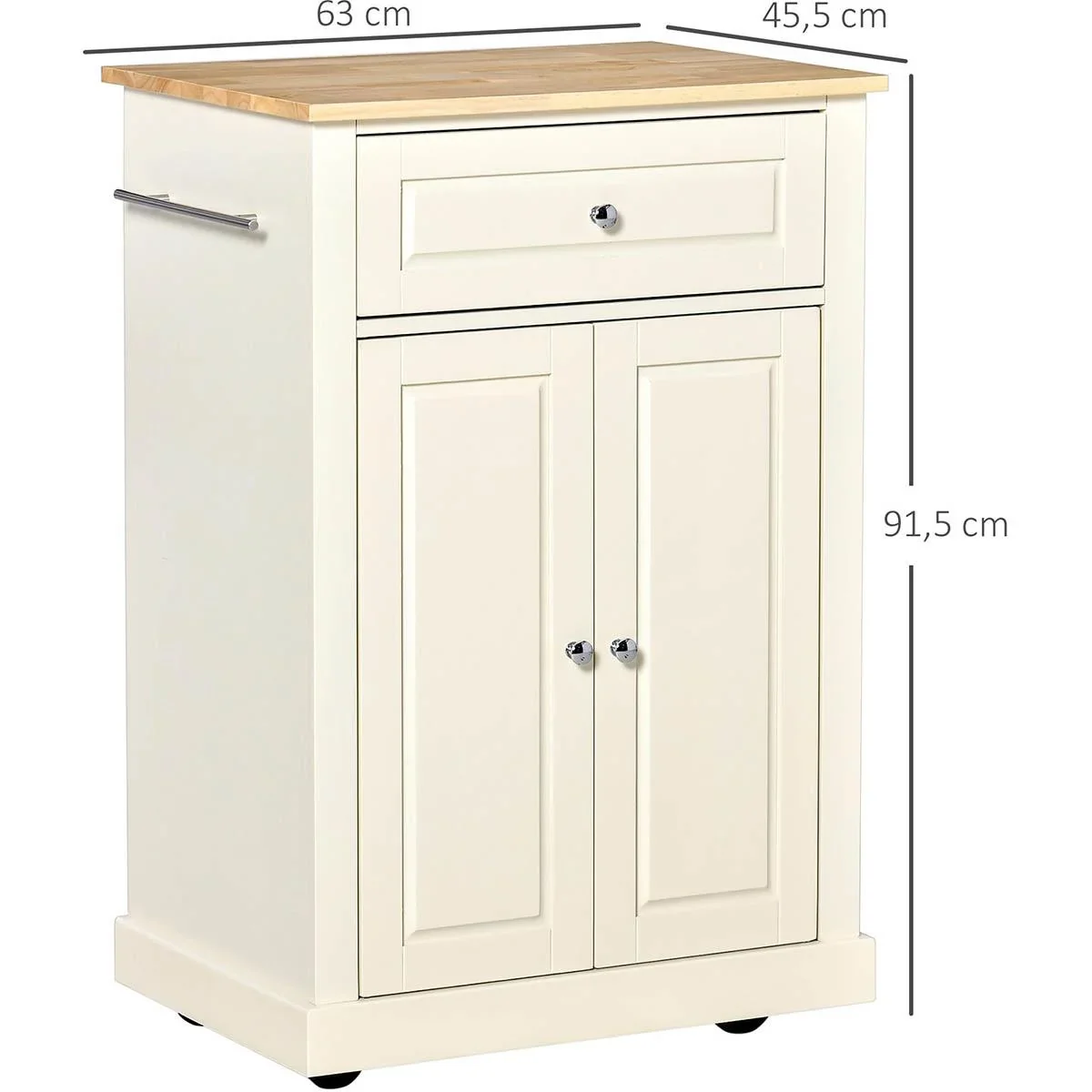 Küchenwagen rollbar Servierwagen Küchentrolley mit höhenverstellbaren Einlegeböden für Küche Wohnzimmer Esszimmer MDF La - 0