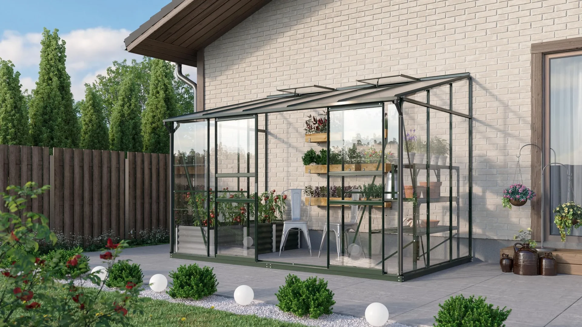 Gewächshaus Osiris 6500 ESG/HKP, Farbe smaragd - 1