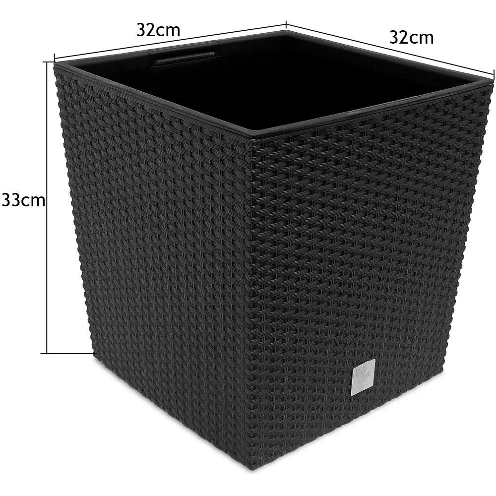 Blumentopf Rato Niedrig anthrazit 32x32x33cm - 1