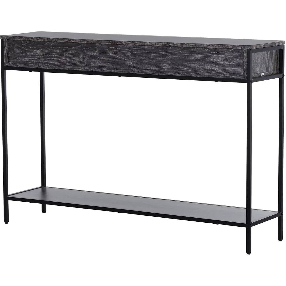 Konsolentisch mit 2 Schubladen grau/schwarz - 7