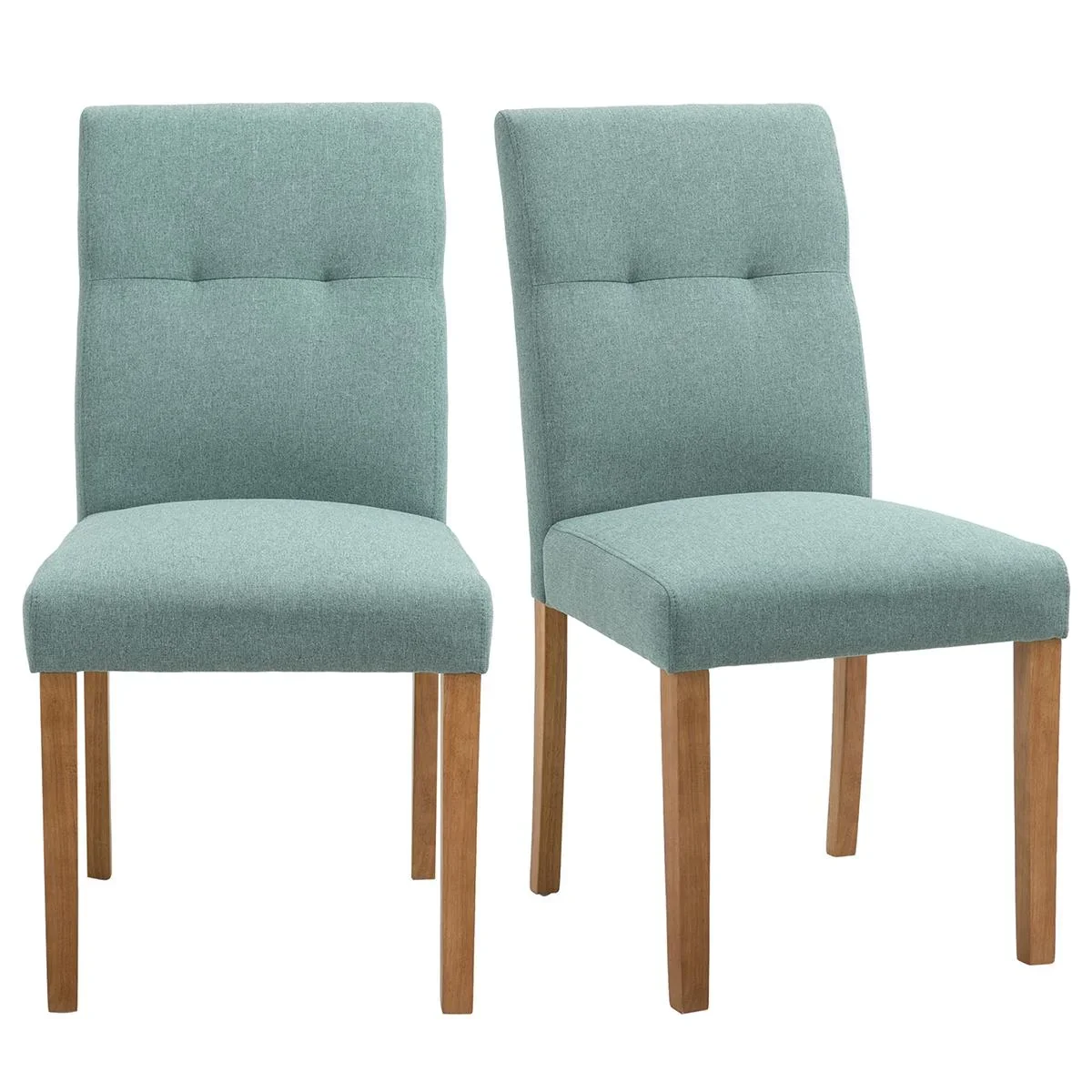 Esszimmerstühle 2er-Set mit gepolstertem Sitz Stuhl Polsterstuhl Leinen-Polyester-Gewebe Schaumstoff Gummiholz Grün 50 x - 1
