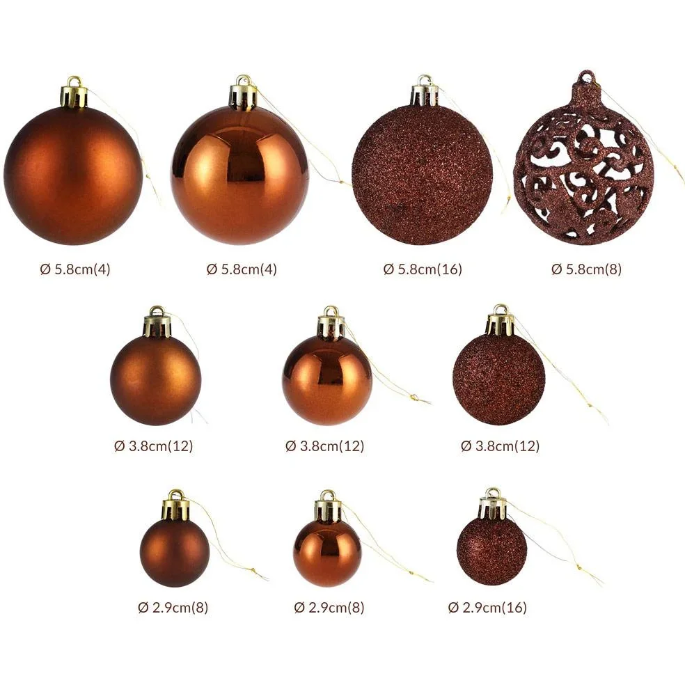 Weihnachtskugeln - Christbaumschmuck - Bronze 100 Stück. - 5