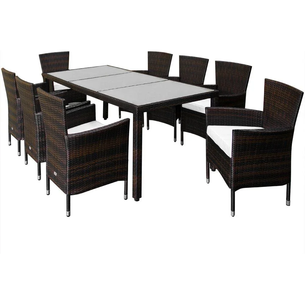 Gartenset Polyrattan Set 17 - stapelbar Bali braun - 5
