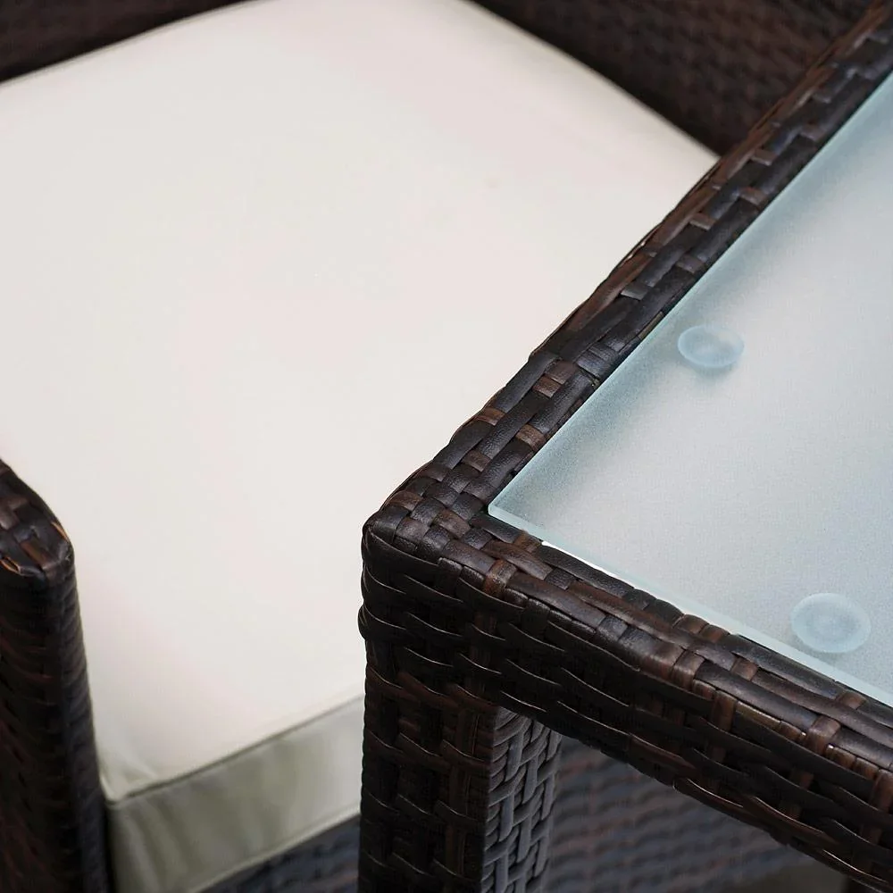 Gartenset Polyrattan Set 17 - stapelbar Bali braun - 7