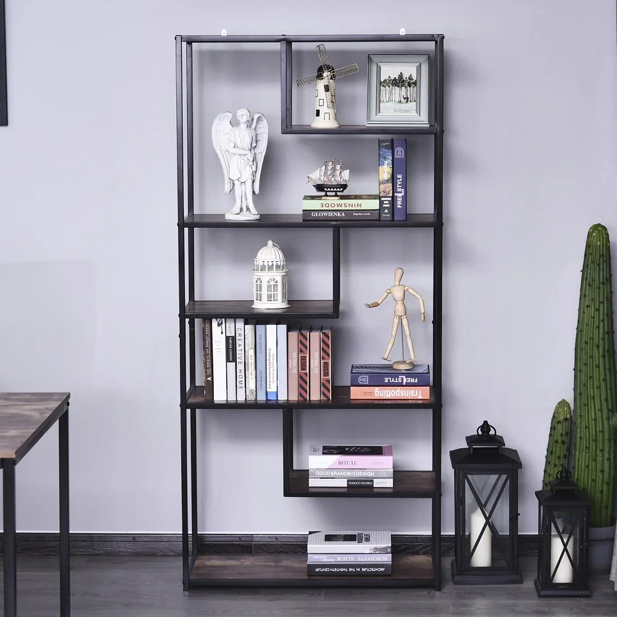 Bücherregal braun/schwarz - 0