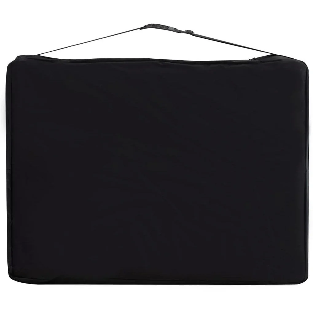 Klappbarer Massagetisch 2 Zonen Aluminium schwarz und beige - 4