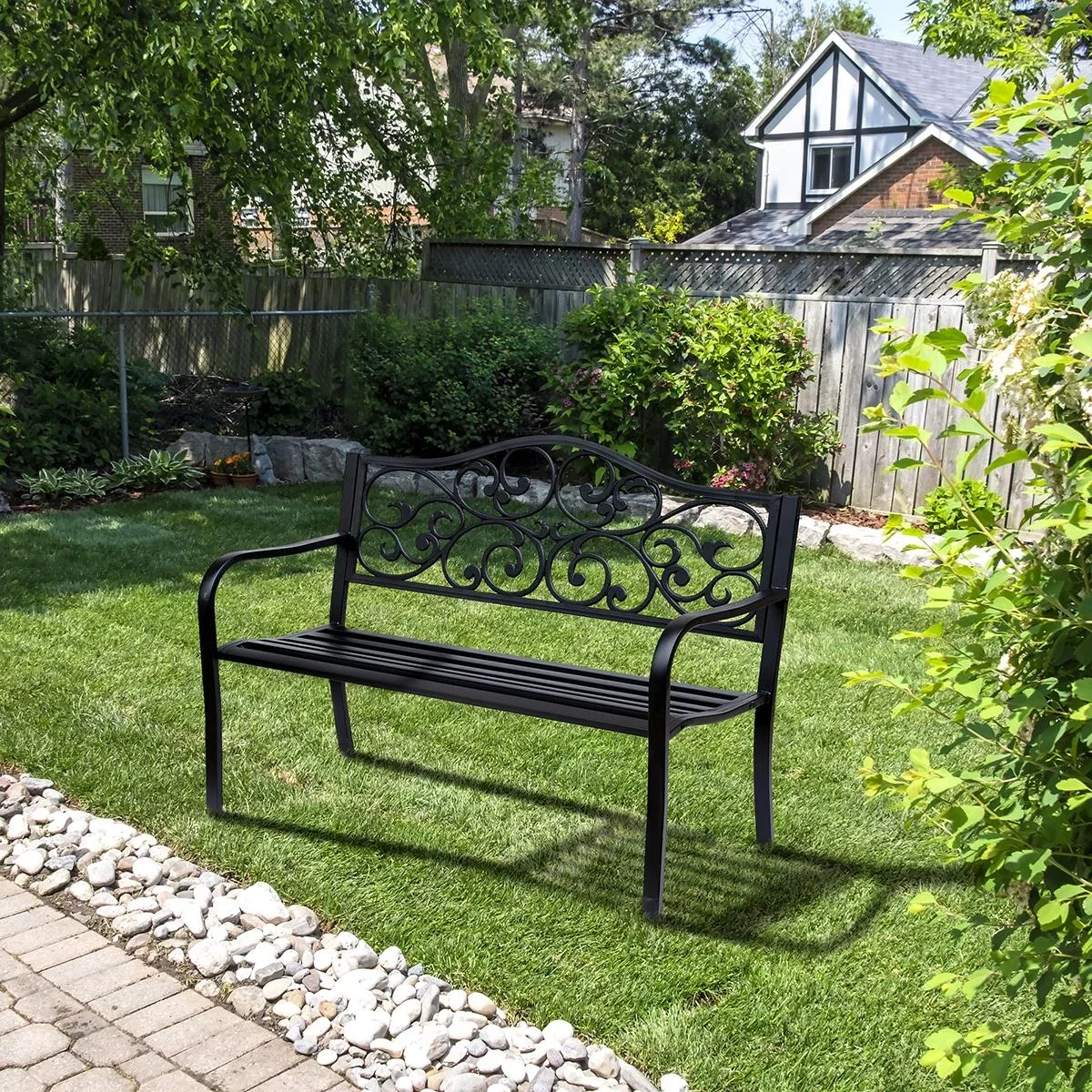 Gartenbank 3-Sitzer Sitzbank Stahl - 3