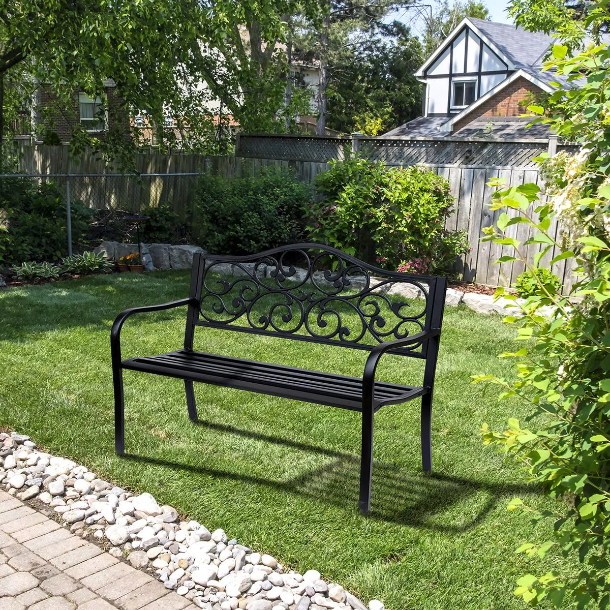 Gartenbank 3-Sitzer Sitzbank Stahl - 3