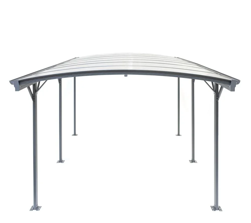 Aluminium Rundbogen Carport und Überdachung anthrazit, 505x300x220 cm - 1