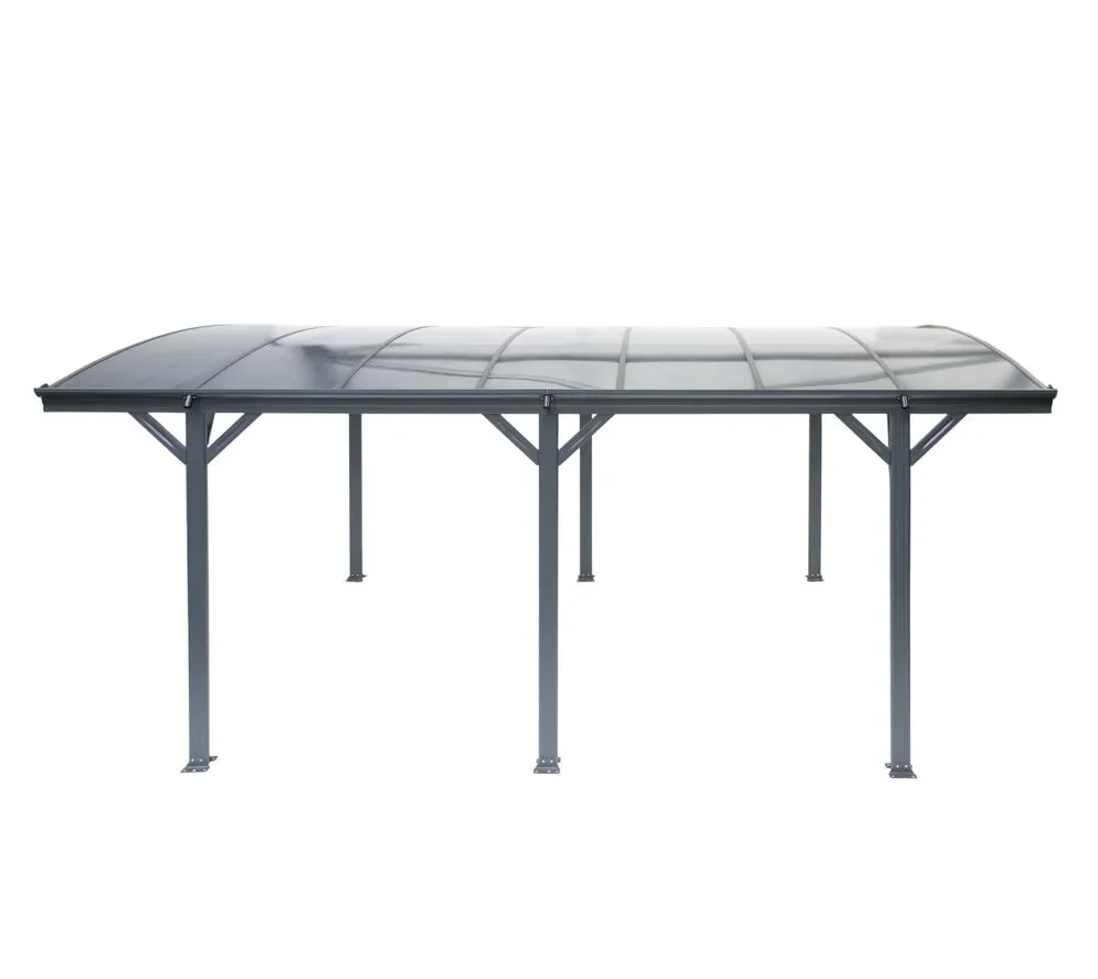 Aluminium Rundbogen Carport und Überdachung anthrazit, 505x300x220 cm - 6