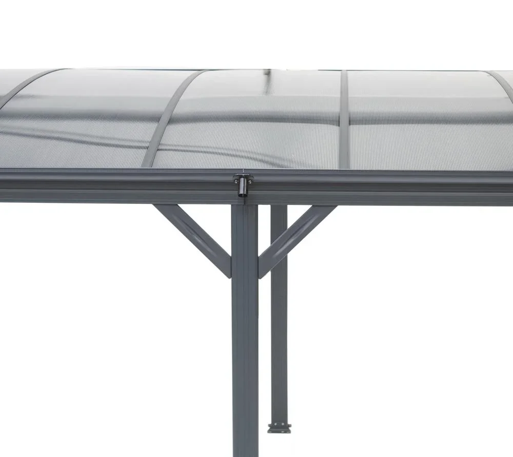 Aluminium Rundbogen Carport und Überdachung anthrazit, 505x300x220 cm - 10