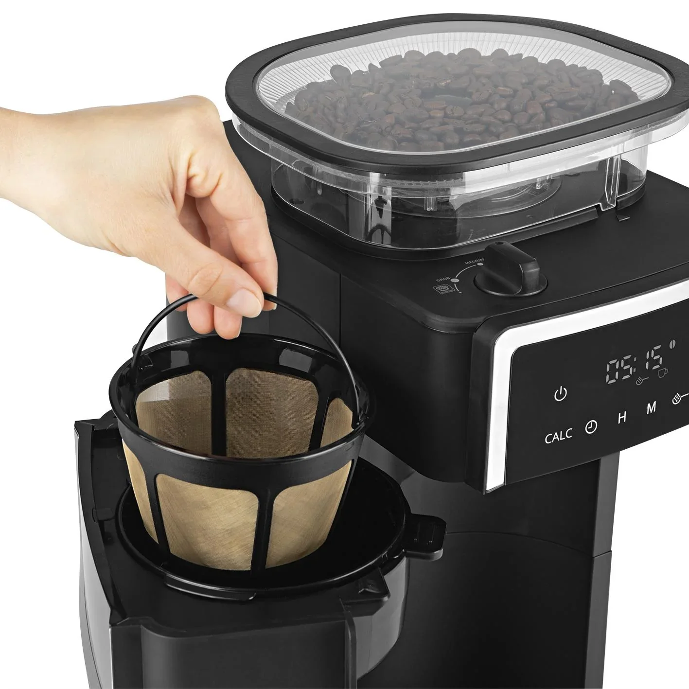 Kaffeemaschine mit Kegel-Mahlwerk "Fresh-Aroma-Perfect III Duo" mit 1,25 l Glaskanne - 5
