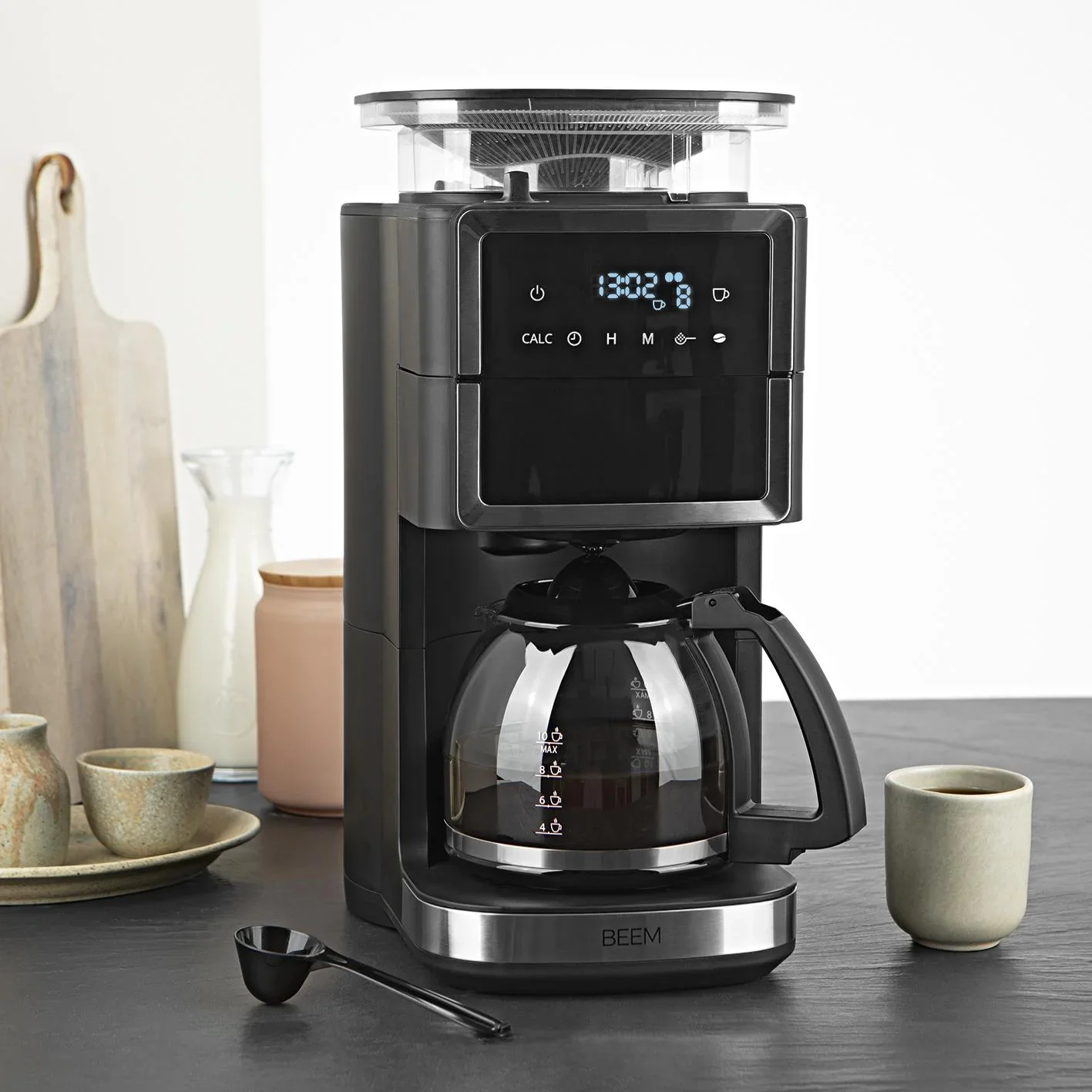 Kaffeemaschine mit Kegel-Mahlwerk "Fresh-Aroma-Perfect III Duo" mit 1,25 l Glaskanne - 6