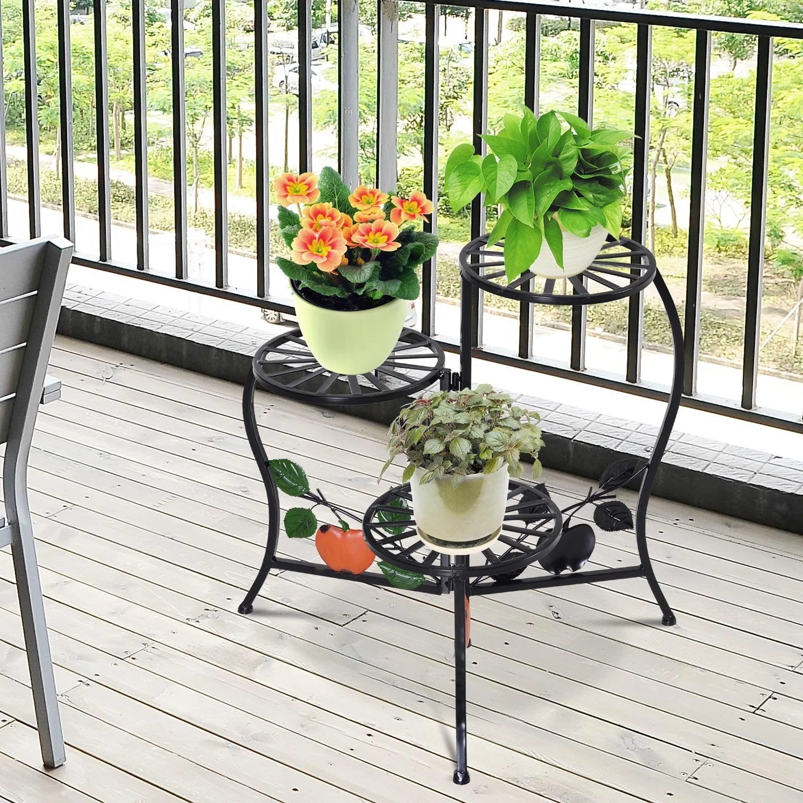 Blumenständer mit 3 Ablagen - 4