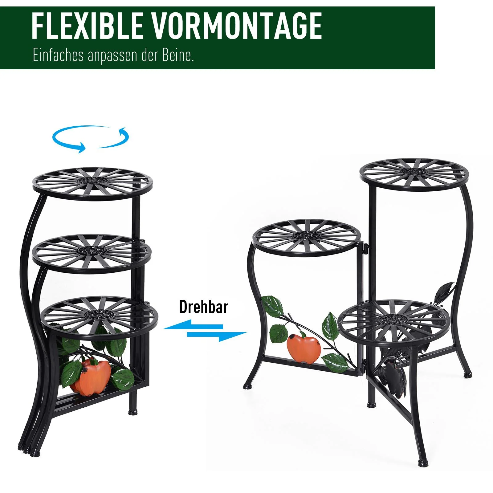 Blumenständer mit 3 Ablagen - 5