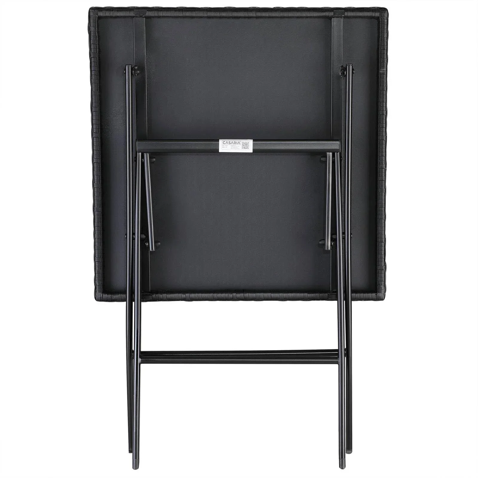 Klapptisch Polyrotan Schwarz, 63 x 63 x 73 cm - 0