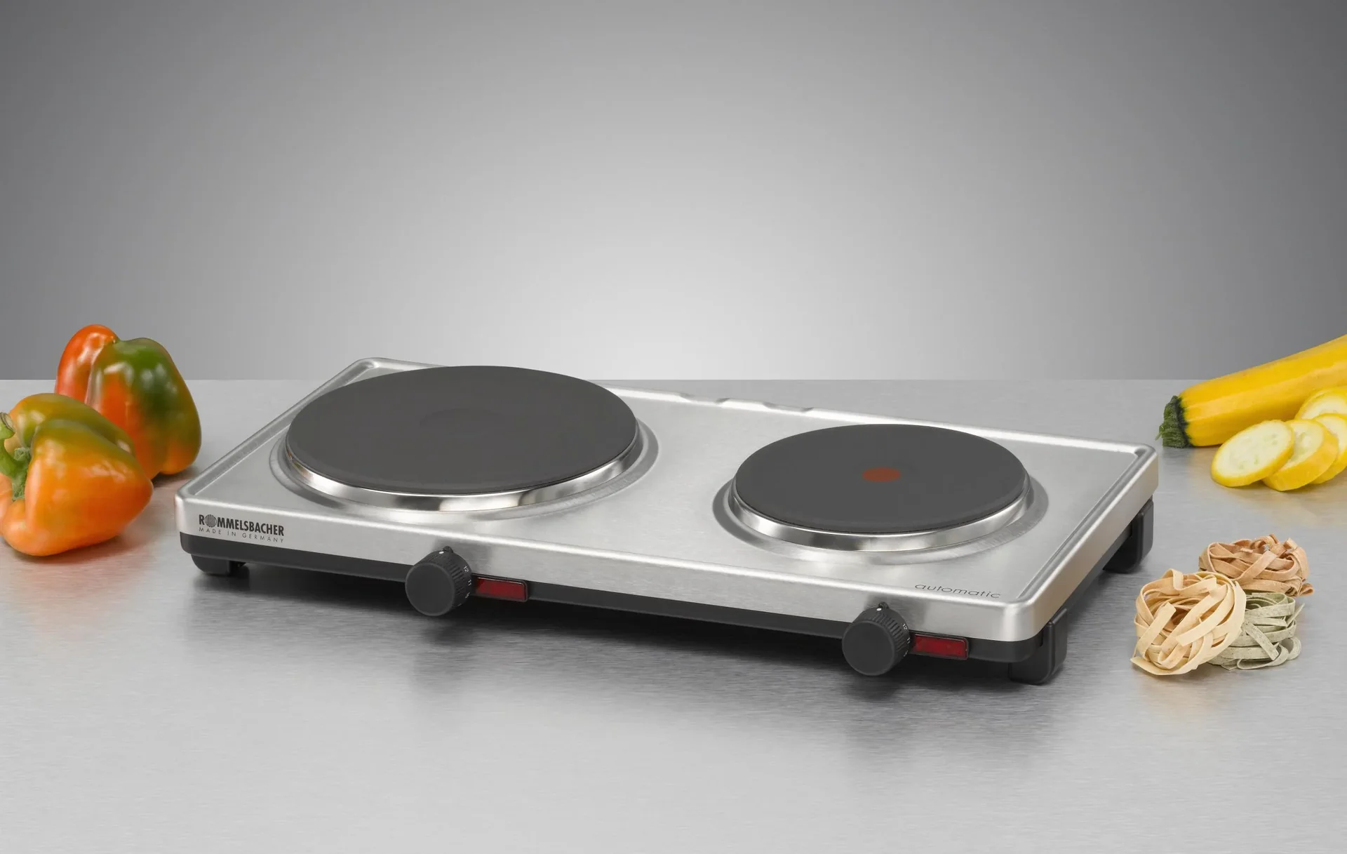 Doppelkochplatte "AK 3099/E" mit Edelstahlgehäuse, 3000 Watt - 3