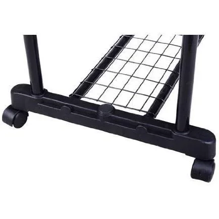 Kleiderständer mit 2 Stangen Garderobenständer rollbar höhenverstellbar - 0