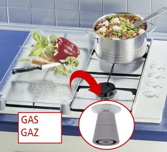 3 in 1 Herd-Abdeckplatten, Schneidbretter, Arbeitsplatten, Glas, Bistro-Design, je 52 x 30 cm, 2er-Set - 2