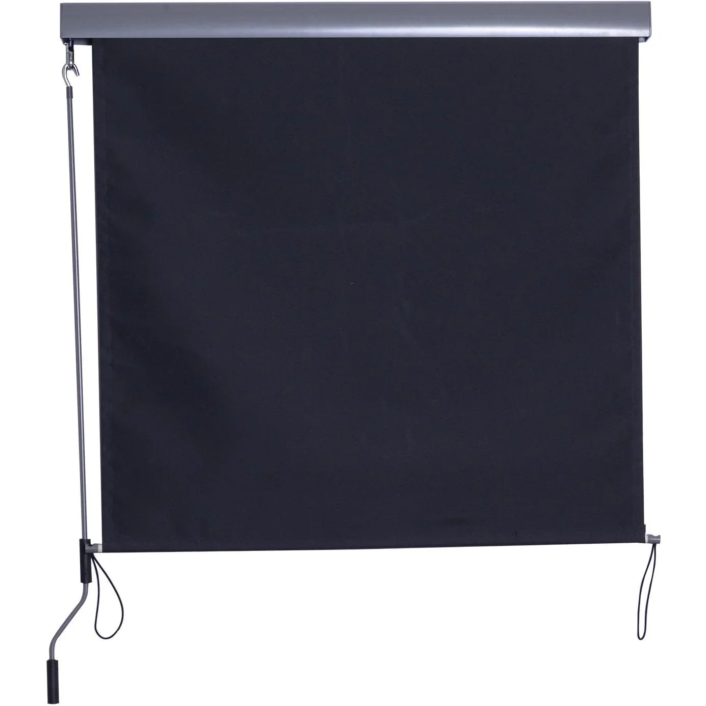 Seitenmarkise Windschutz Sichtschutz mit Handkurbel Polyester + Aluminium Grau 120 x 200 cm - 3