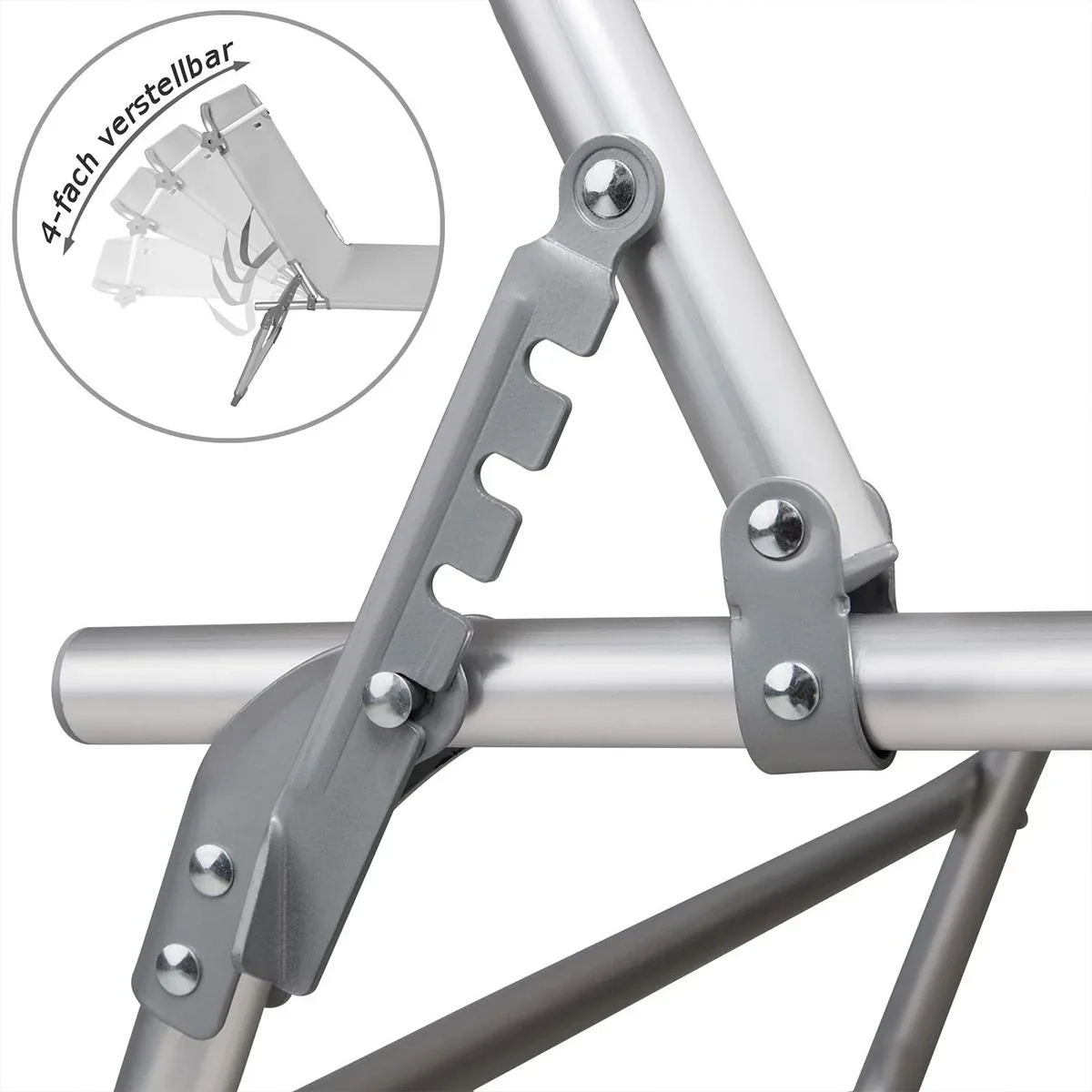 Liegestuhl 'Ibiza' mit Schiebedach aluminiumgrau 190 x 59 x 29cm - 1