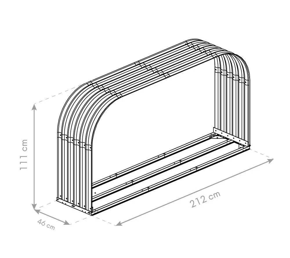 Kaminholzregal 46 x 212 x 111 cm - 4