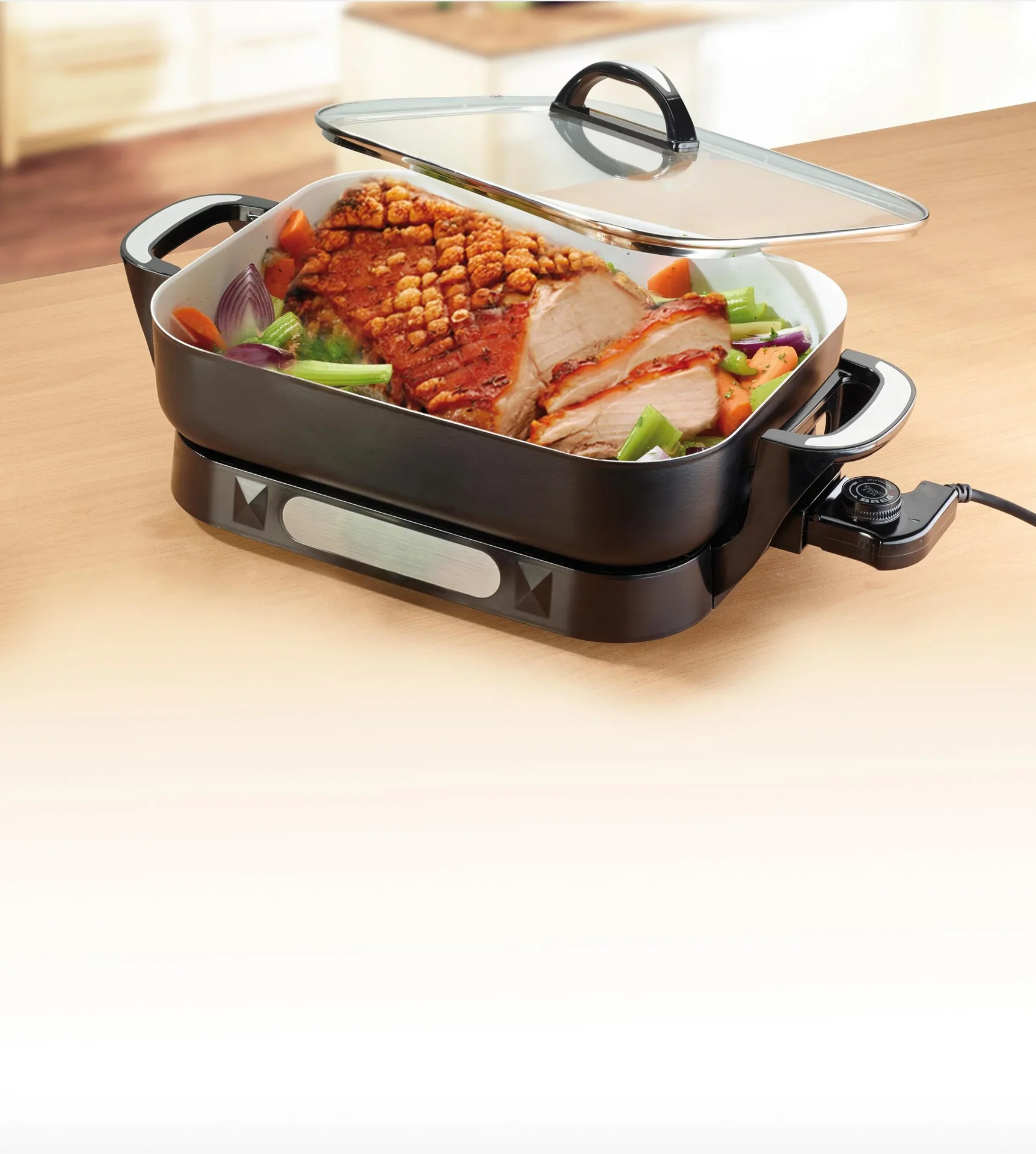Keramik Multi-Buffetpfanne, 1500 Watt, mit Glasdeckel - 1