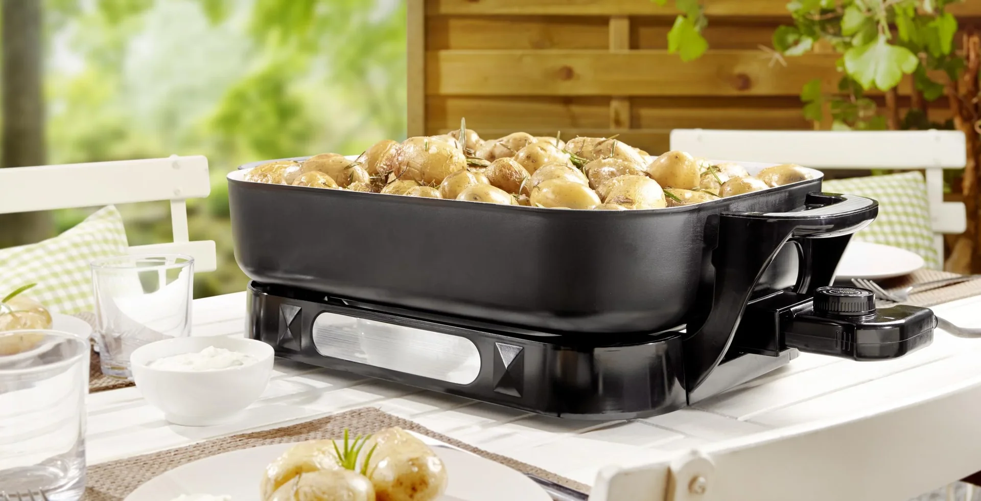 Keramik Multi-Buffetpfanne, 1500 Watt, mit Glasdeckel - 3