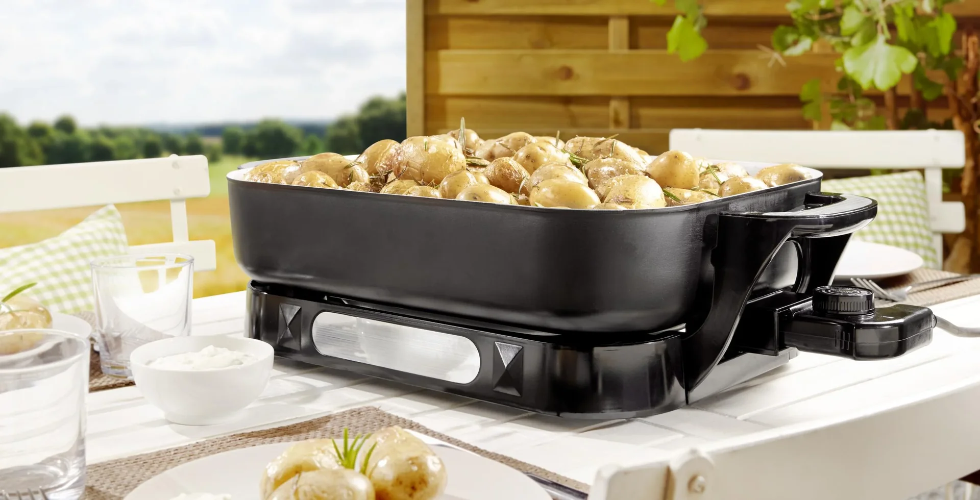 Keramik Multi-Buffetpfanne, 1500 Watt, mit Glasdeckel - 7