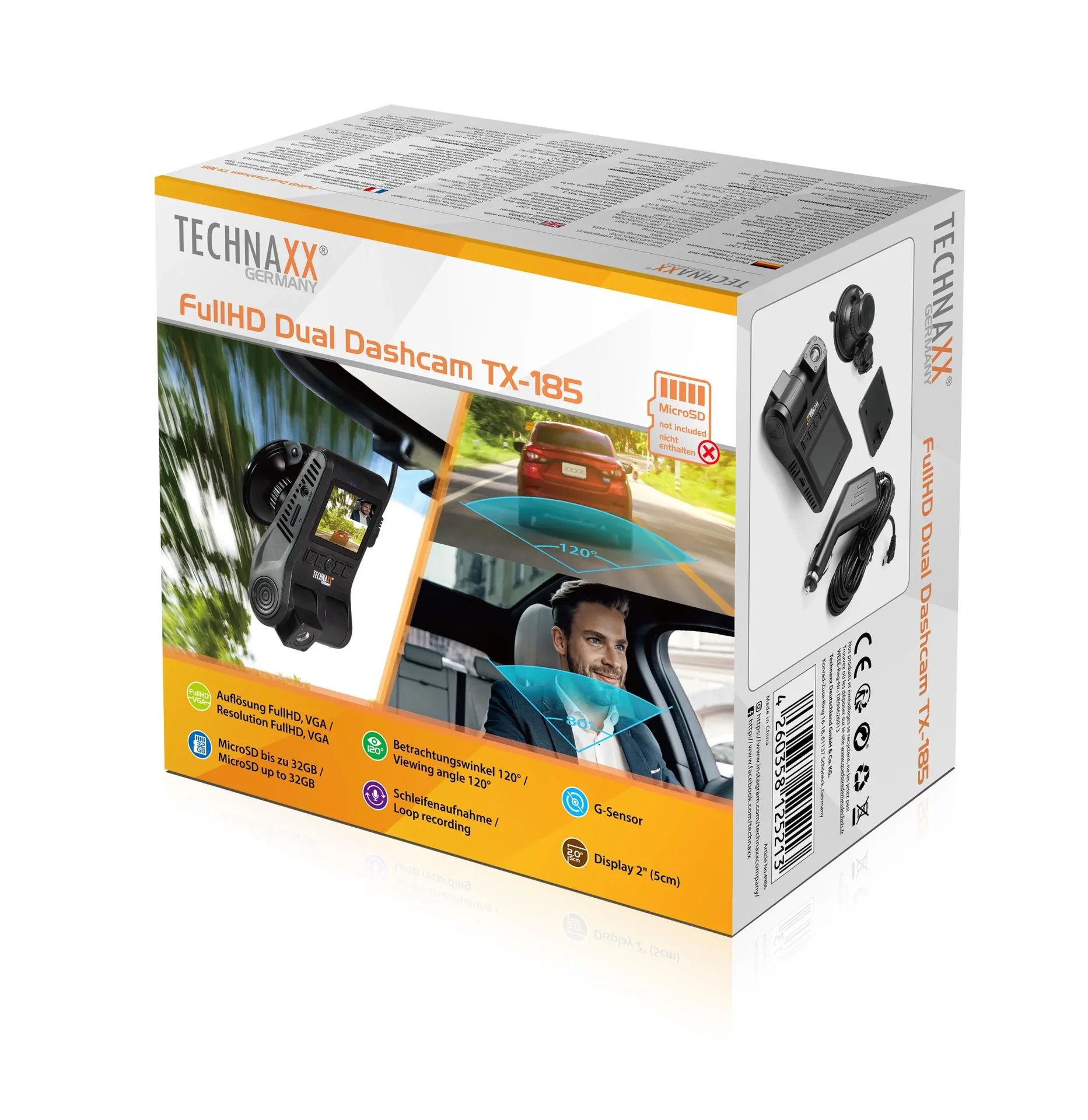 FullHD Dual Dashcam "TX-185" - 3