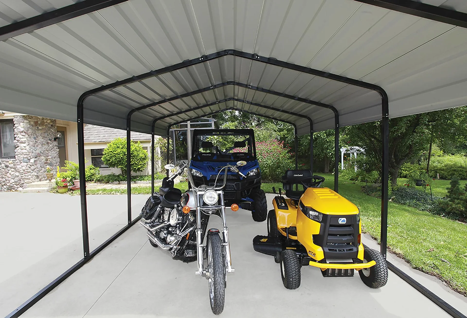 ShelterLogic Stahlcarport Neapel 370x610 cm beige/schwarz - 3