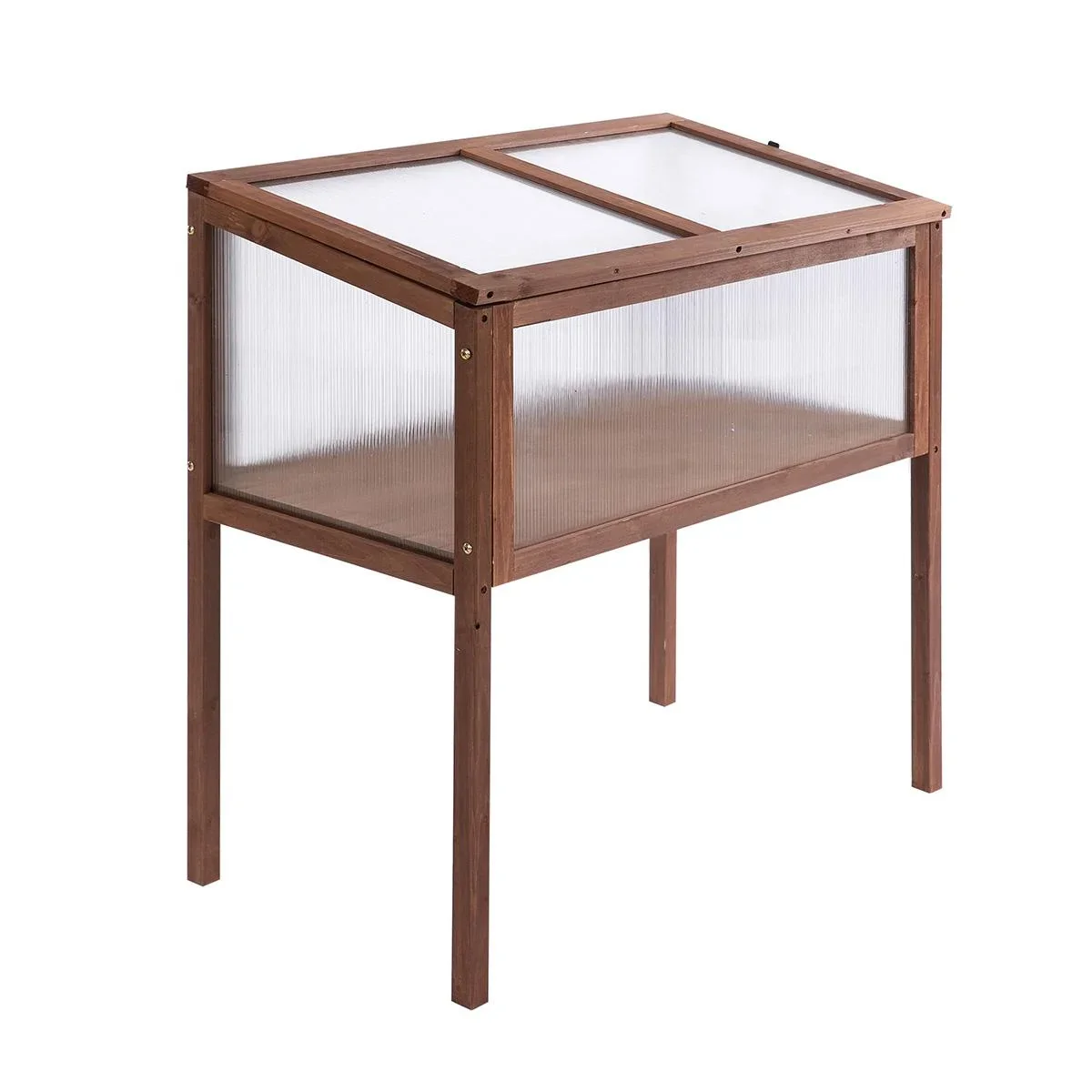 Hochbeet aus Holz Frühbeet Gewächstisch Kräuterbeet Pflanzkasten für Garten, Balkon und Terrasse Braun Tannenholz PC-Pla - 1