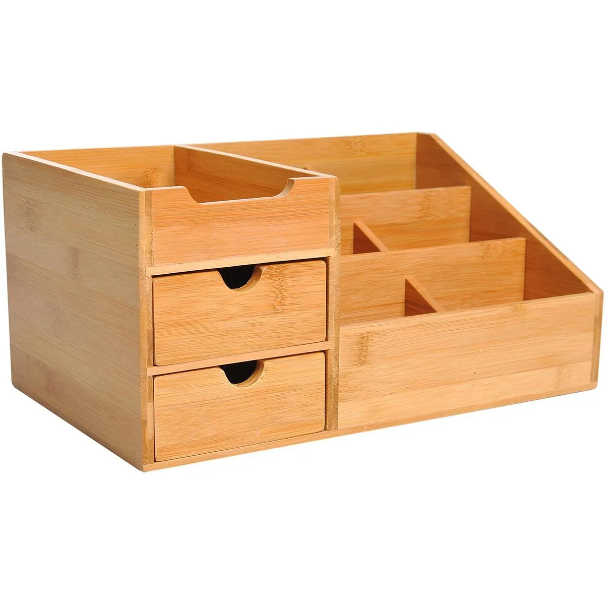 Schreibtischorganizer mit 2 Schubladen natur - 0