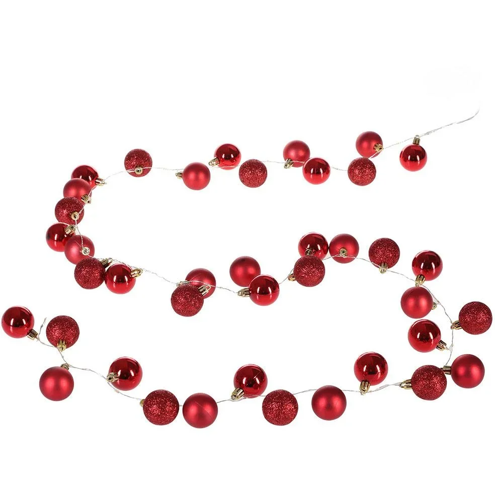 Weihnachtsbeleuchtung Kugeln 40-LED - Rot - 2m - 1
