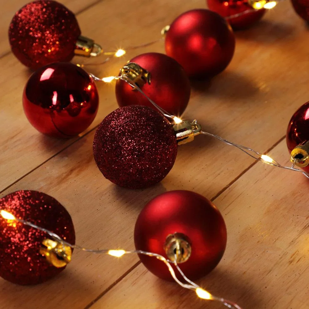 Weihnachtsbeleuchtung Kugeln 40-LED - Rot - 2m - 5