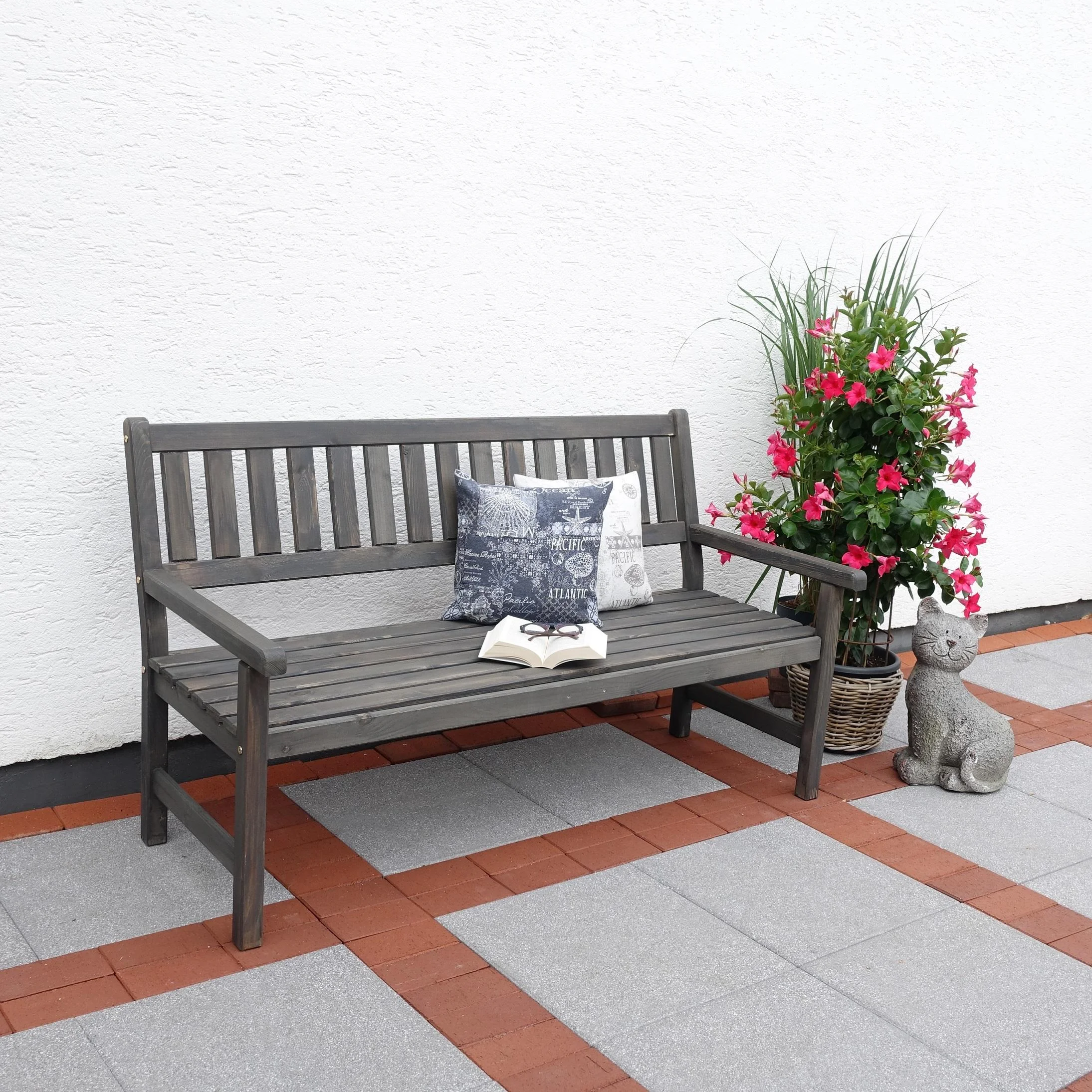 Gartenbank Johanna 3-Sitzer, grau - 0