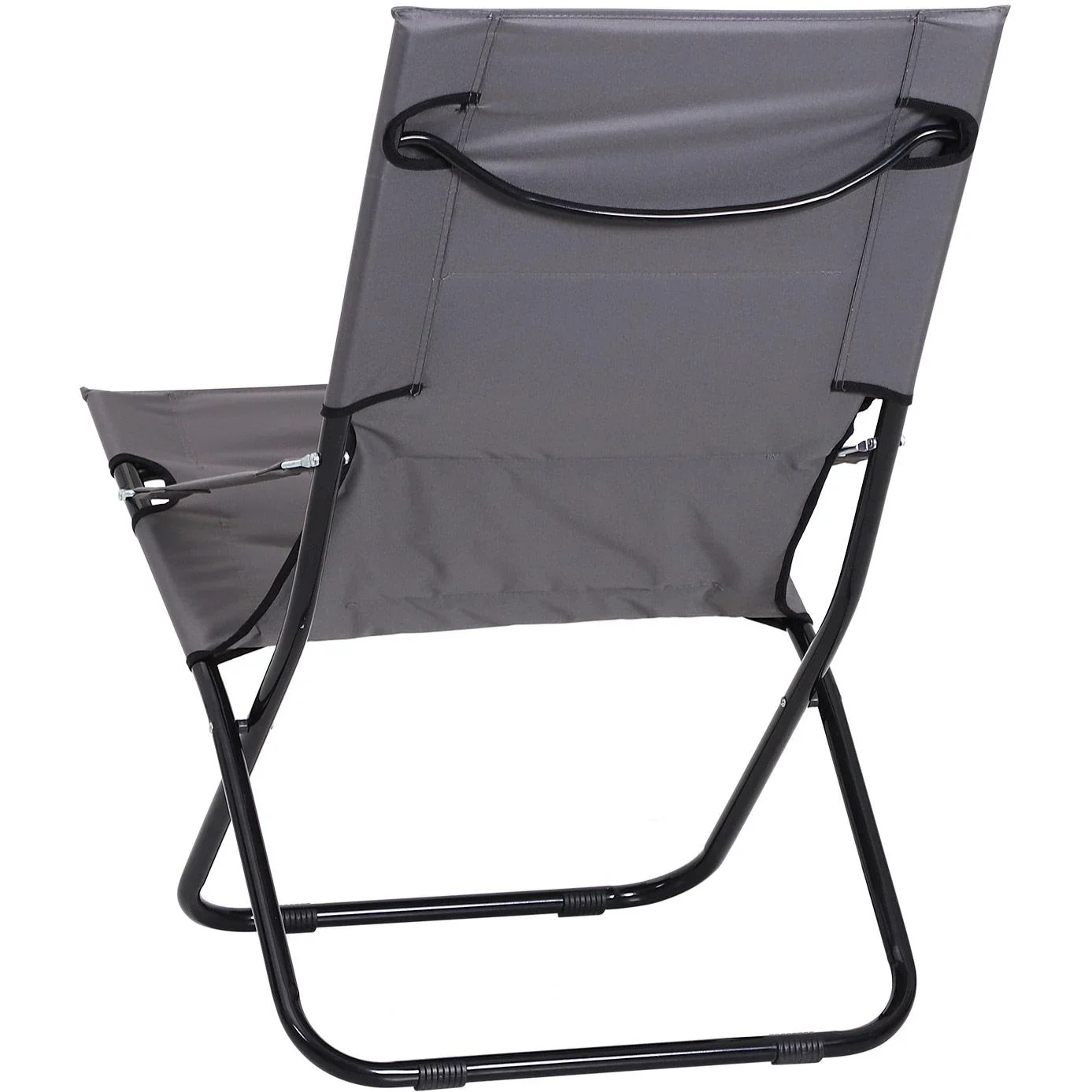 Klappstuhl Campingstuhl Gartenstuhl Polstersessel Strand Balkon faltbar Grau 86 x 61 x 94 cm - 0