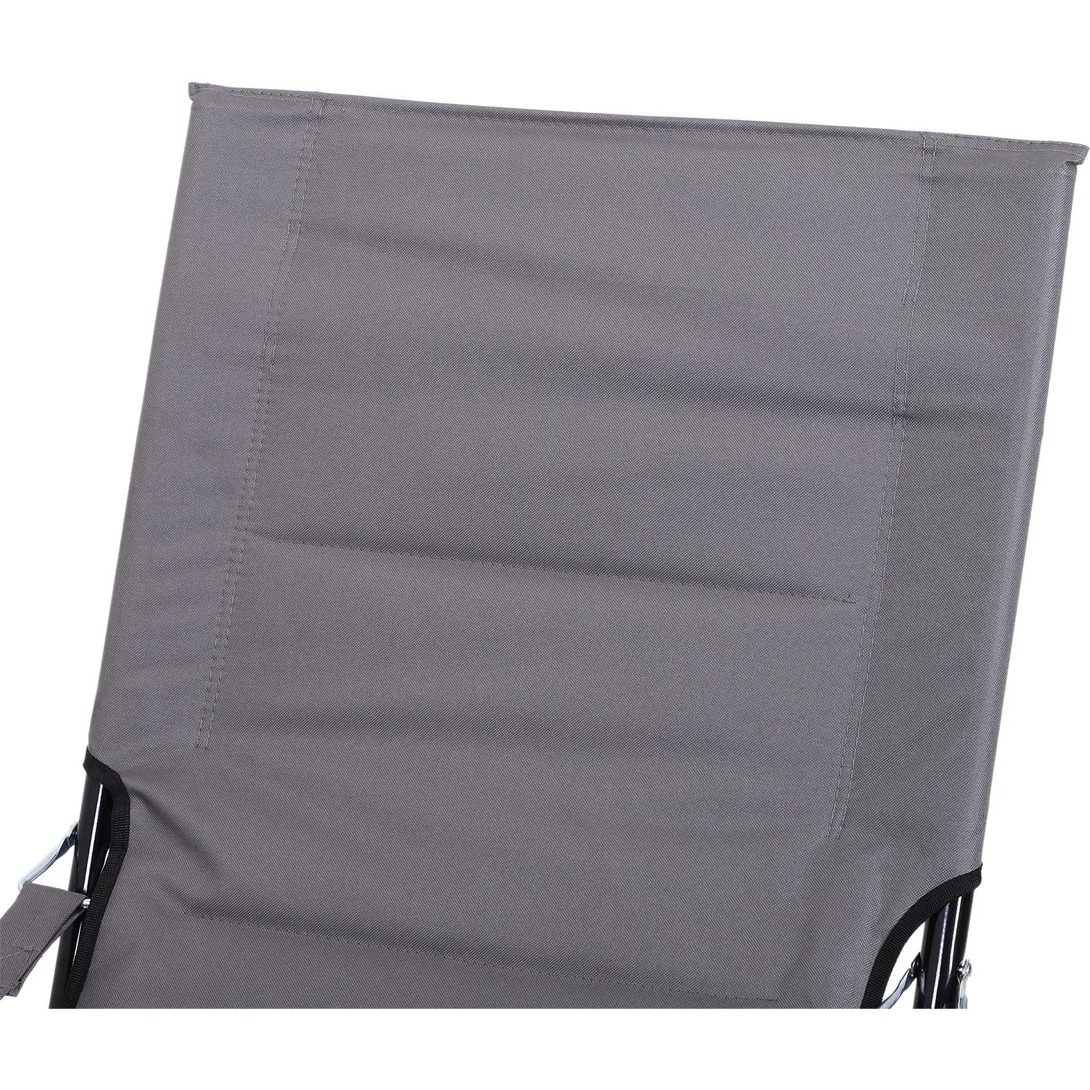 Klappstuhl Campingstuhl Gartenstuhl Polstersessel Strand Balkon faltbar Grau 86 x 61 x 94 cm - 2