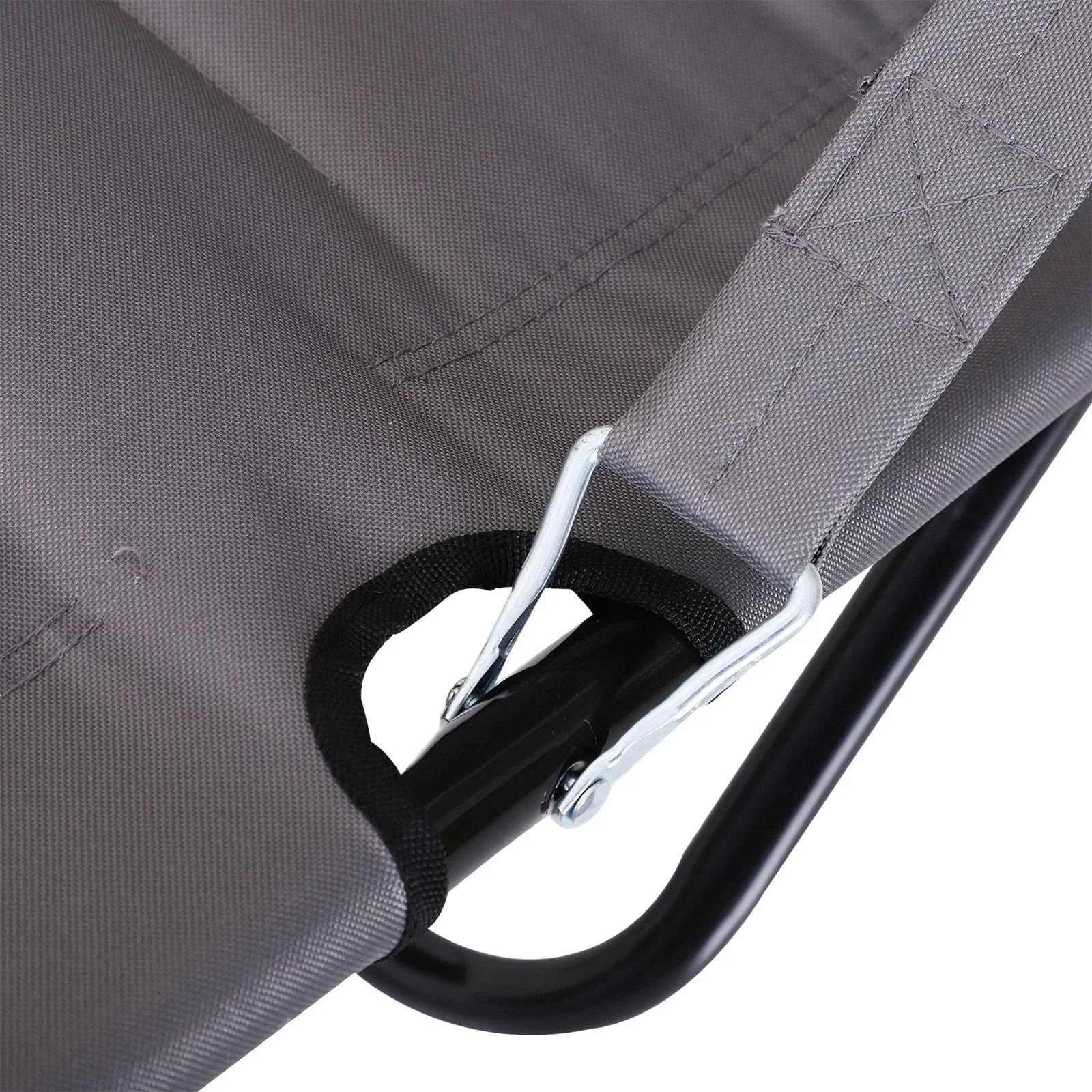 Klappstuhl Campingstuhl Gartenstuhl Polstersessel Strand Balkon faltbar Grau 86 x 61 x 94 cm - 4