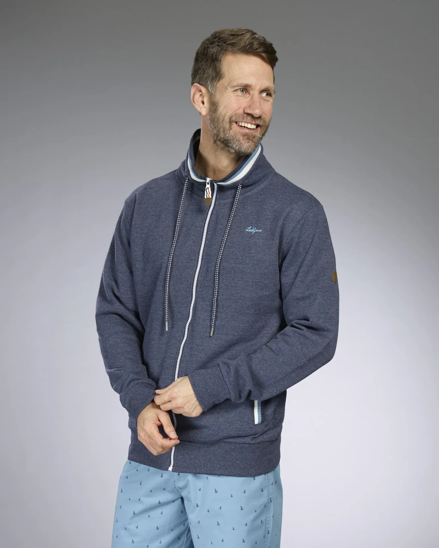 Sweatjacke, Farbe marine/melange, Gr.M - 0