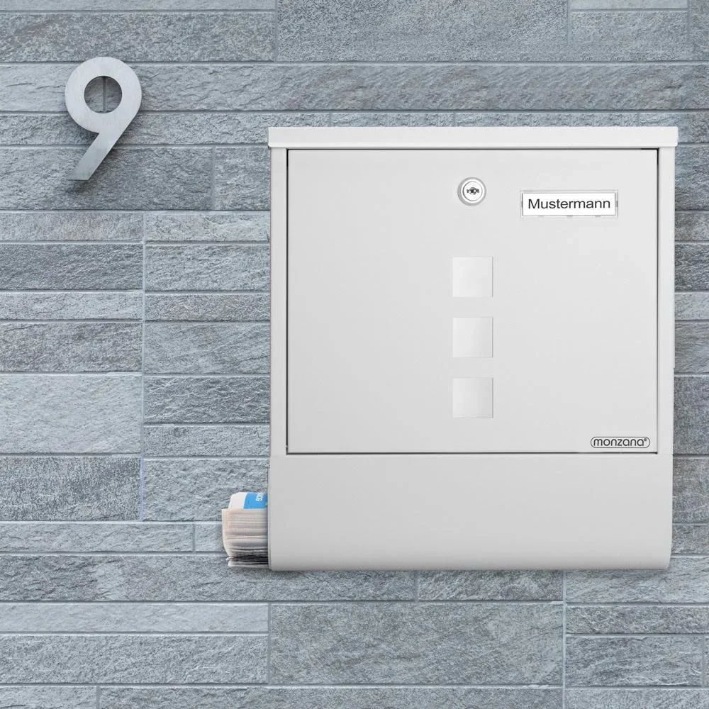 Briefkasten mit Zeitungshalter weiß 30,5x8,5x33,5cm - 0