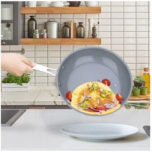 Keramik-Bratpfanne 3er-Set - 20, 24 und 28 cm - Grau - 3