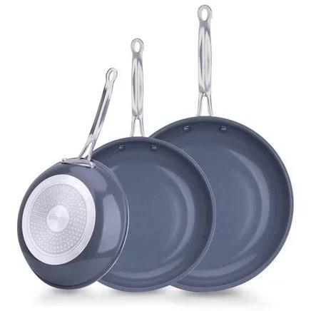 Keramik-Bratpfanne 3er-Set - 20, 24 und 28 cm - Grau - 4