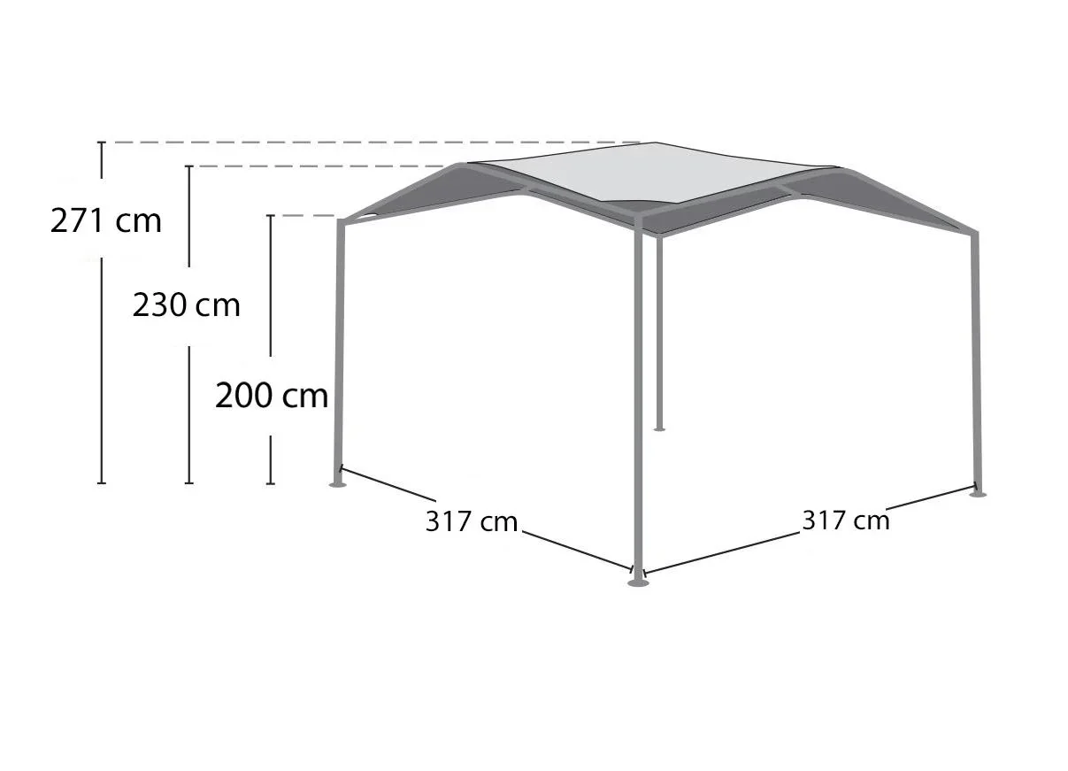 Pavillon Canopy Pacifica 317x317x271 cm Beige - 0