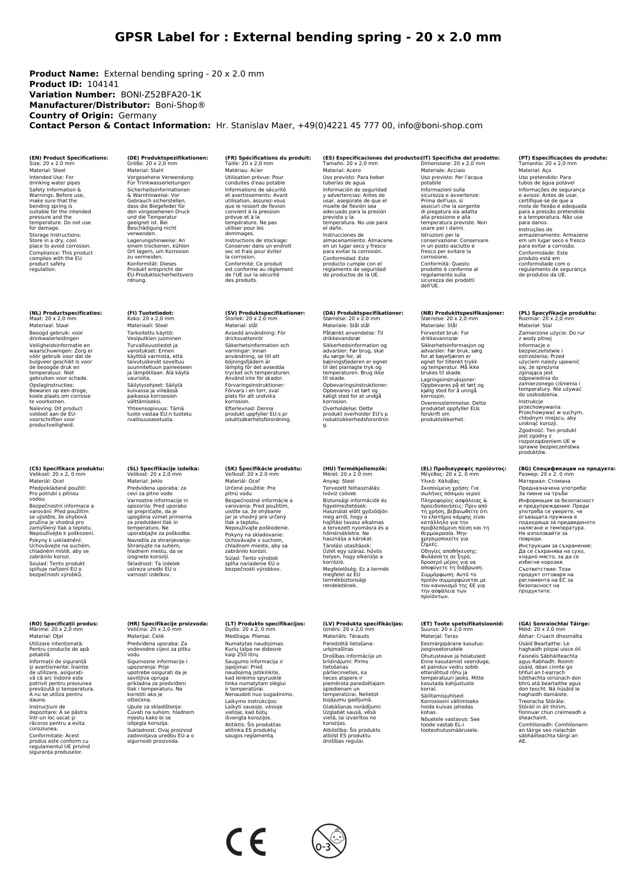 Außen-Biegefeder - 20 x 2,0 mm-3