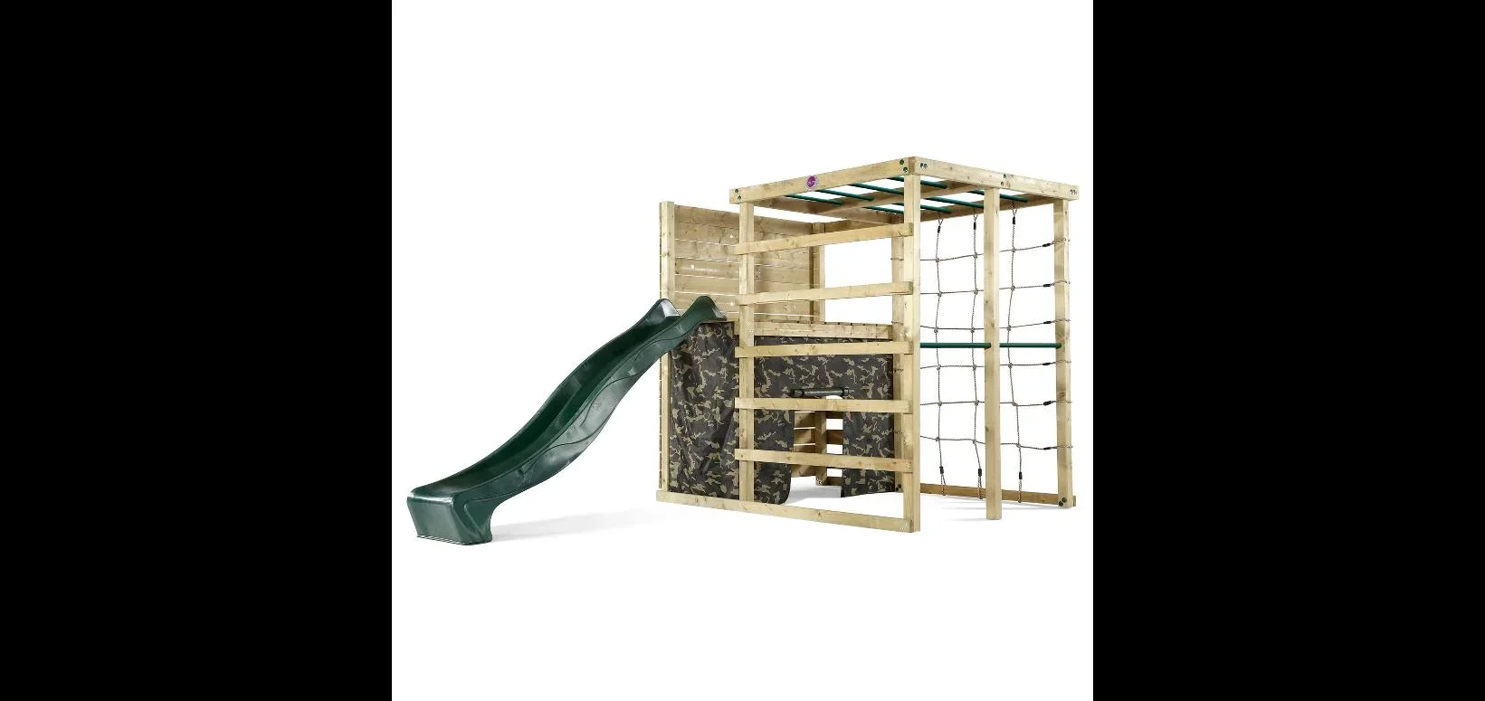 Holz Kletterwürfel, Outdoor-Kletterwürfel, Kinder, Kletterwand, Kletternetz, Monkey Bar, Trapezstange, Rutsche - 1