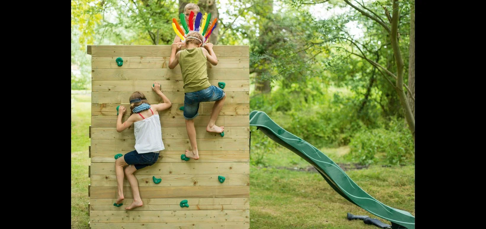 Holz Kletterwürfel, Outdoor-Kletterwürfel, Kinder, Kletterwand, Kletternetz, Monkey Bar, Trapezstange, Rutsche - 2